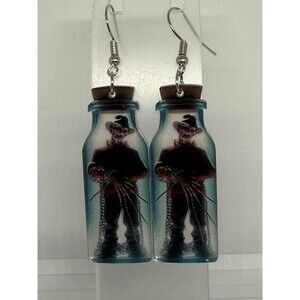 Halloween Horror Themed Dangle Resin Earrings Freddy Krueger Nightmare On Elm